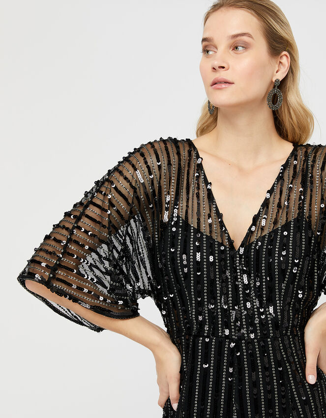 Lorelai Sequin Jumpsuit, Black (BLACK), large
