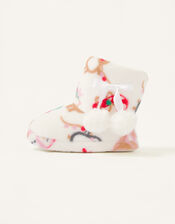 Christmas Fluffy Slipper Boots, Multi (MULTI), large