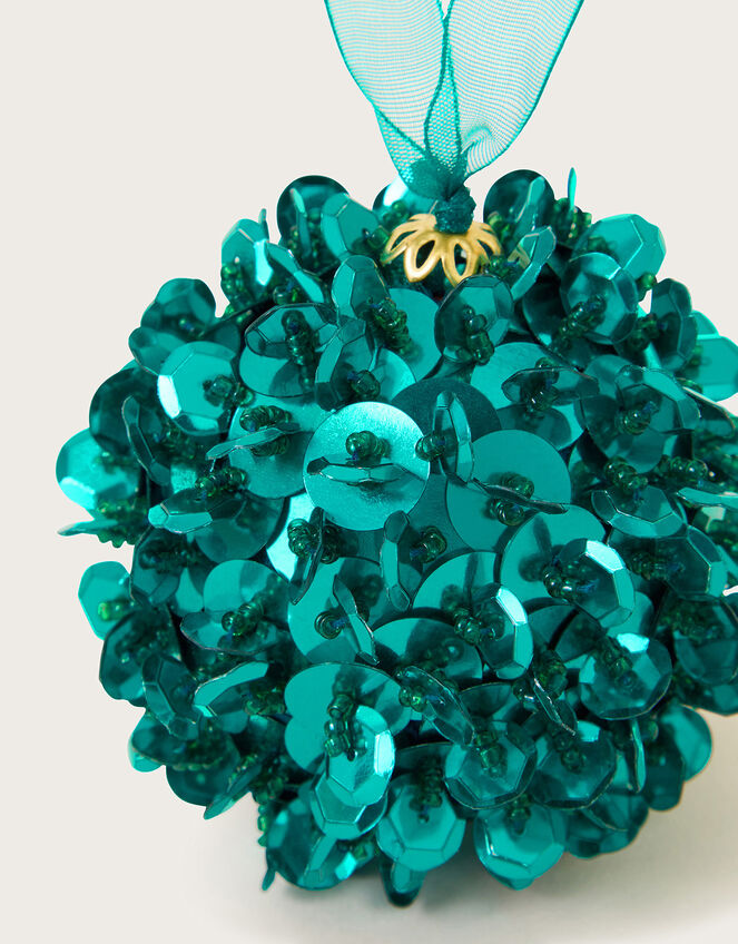 Pom-Pom Hanging Decoration, Teal (TEAL), large