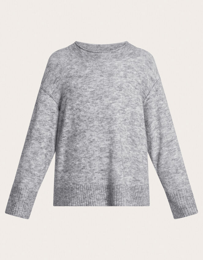 Mimi Mohair Sweater, Gray (GREY), large
