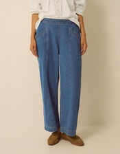 Harper Short Wide Leg Jeans, Blue (DENIM BLUE), large