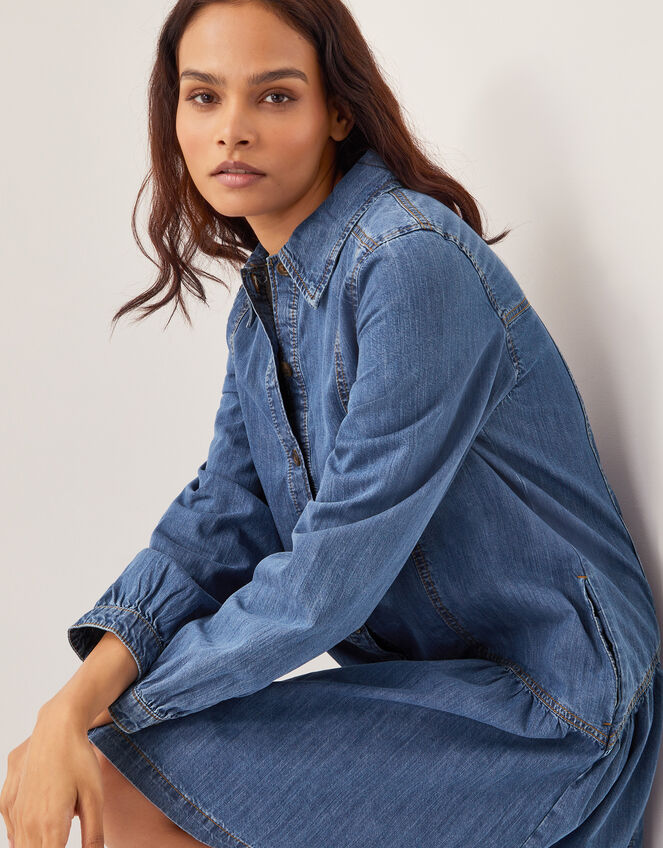 Isla Denim Shirt Dress, Blue (DENIM BLUE), large