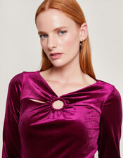 Cece Velvet Shift Dress, Red (RED), large