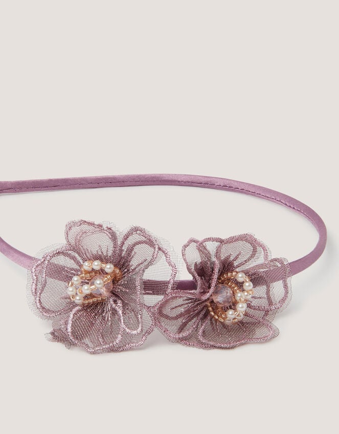 Embellished Flower Headband, , large