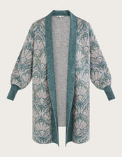 Jacquard Coatigan, Green (GREEN), large