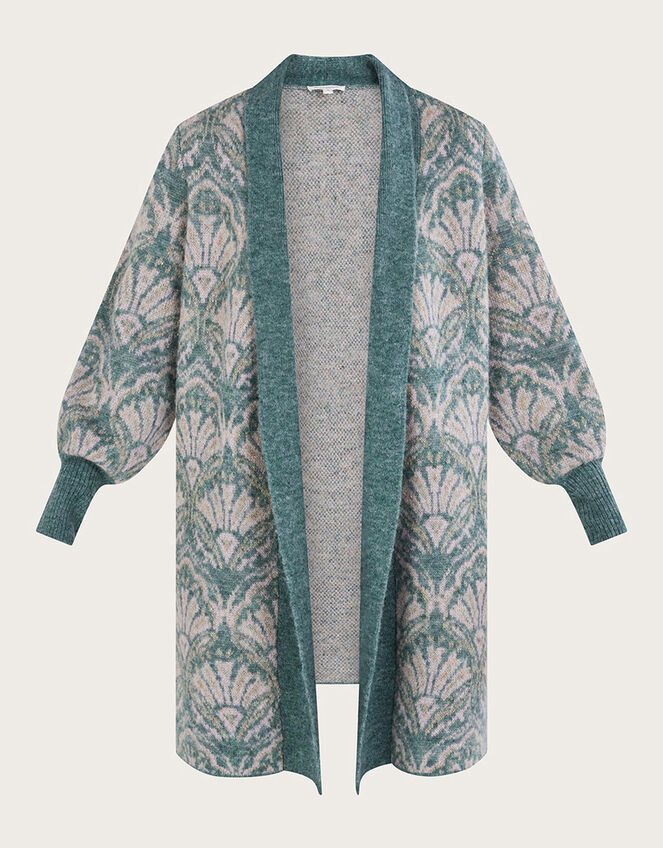 Jacquard Coatigan, Green (GREEN), large