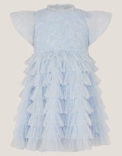 Baby Shikha Embellished Frill Dress, Blue (PALE BLUE), large
