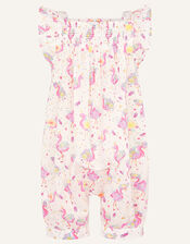 Baby Flamingo Print Romper, Ivory (IVORY), large
