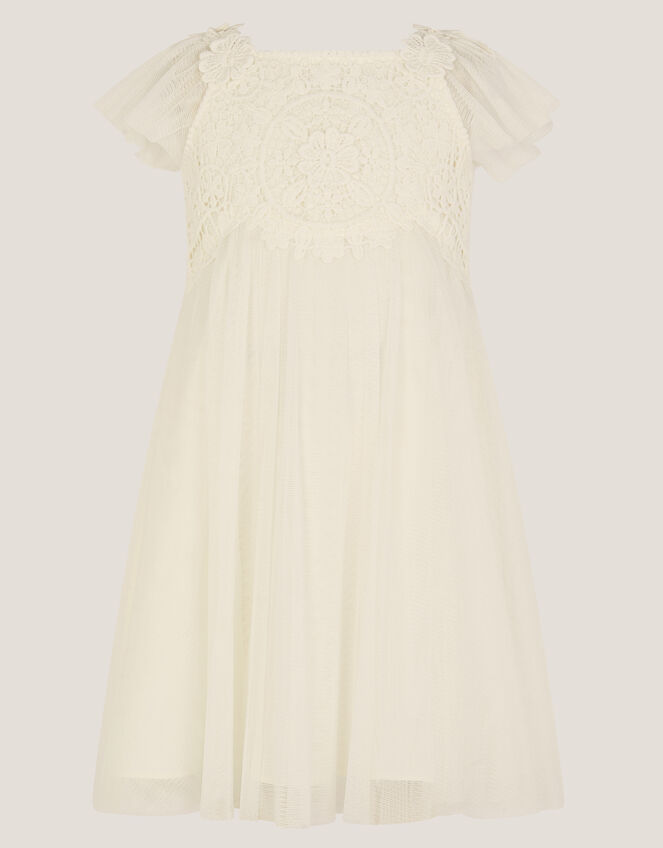 Baby Starla Lace Tulle Dress, Ivory (IVORY), large