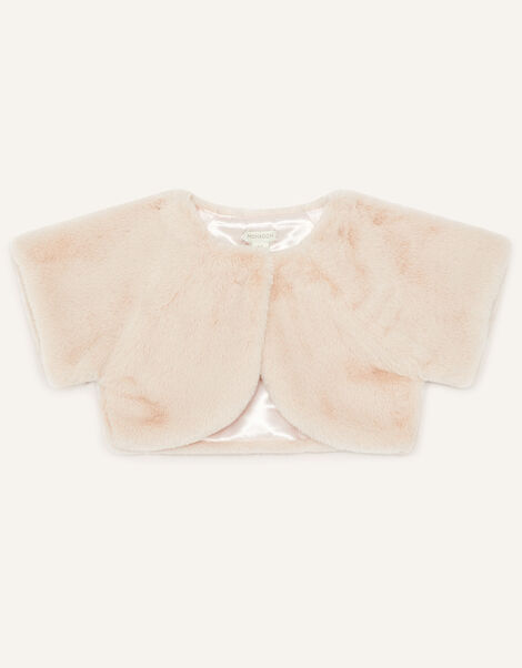 Faux Fur Shrug, Pink (PINK), large