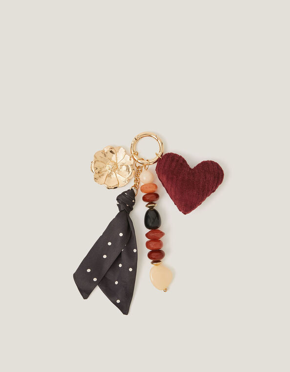 Heart & Polka Dot Scarf Bag Charm, , large