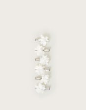 6-Pack Corsage Bridesmaid Hair Clips, Ivory (IVORY), large