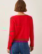 Tina Tie Front Cardigan, Red (RED), large