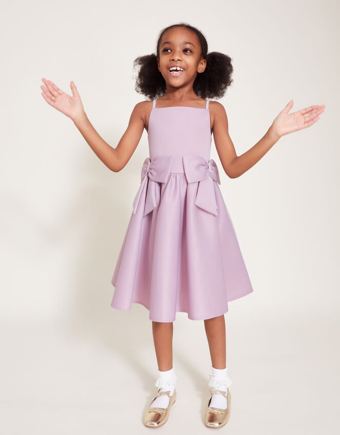 Two-Bow Scuba Dress, Purple (LILAC), large