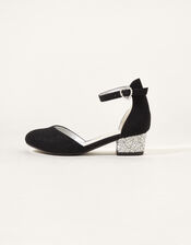 Shimmer Two-Part Heels, Black (BLACK), large