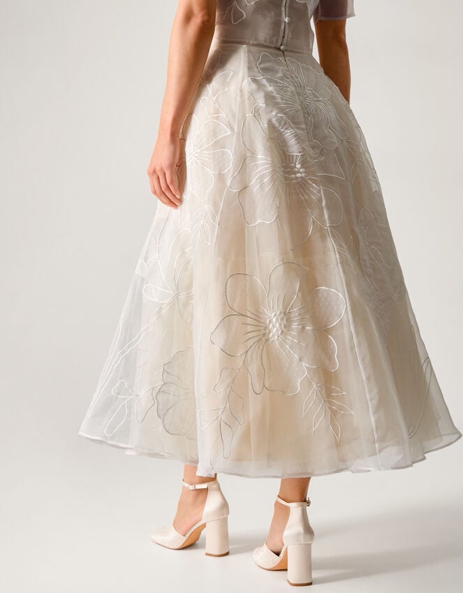 Rosie Embroidered Floral Wedding Skirt, Ivory (IVORY), large