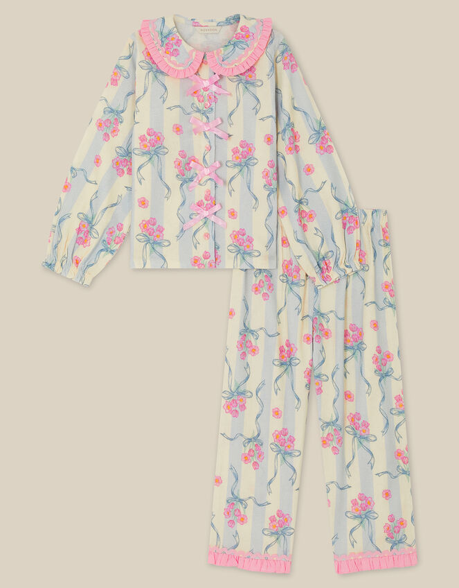 Bow Bouquet Long Pyjamas Set, Ivory (IVORY), large