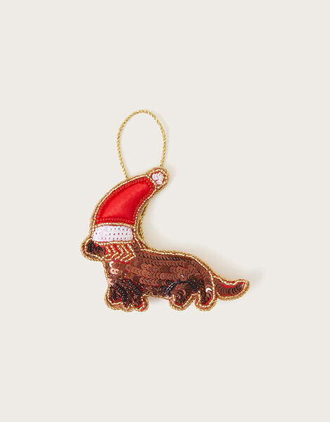 Dog Santa Hat Christmas Hanging Decoration, , large