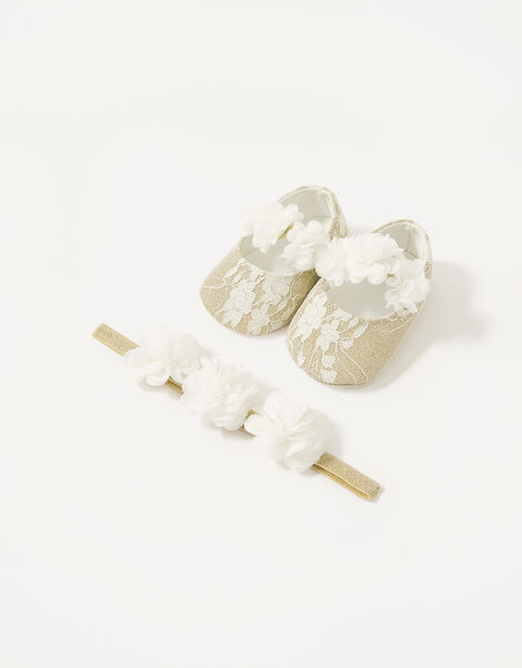 Satin Bow Bootie and Bando Set Ivory, Ivory (IVORY), large