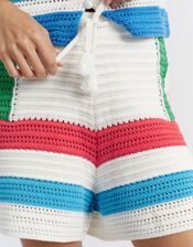 Chinti & Parker Stripe Crochet Shorts, Multi (MULTI), large