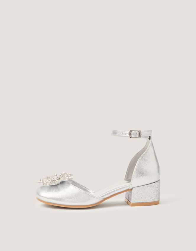 Gemstone Flower Two Part Heels , Silver (SILVER), large