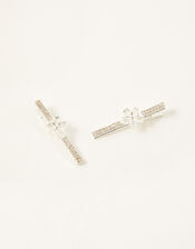 Diamante Flower Hair Clip Twinset, , large