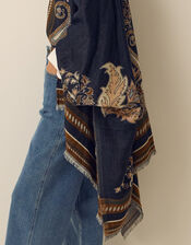 Crissy Jacquard Poncho, , large