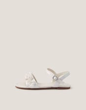 Pearl Flower Sandals, Ivory (IVORY), large