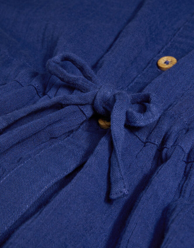 Button-Through Shirt Romper, Blue (BLUE), large