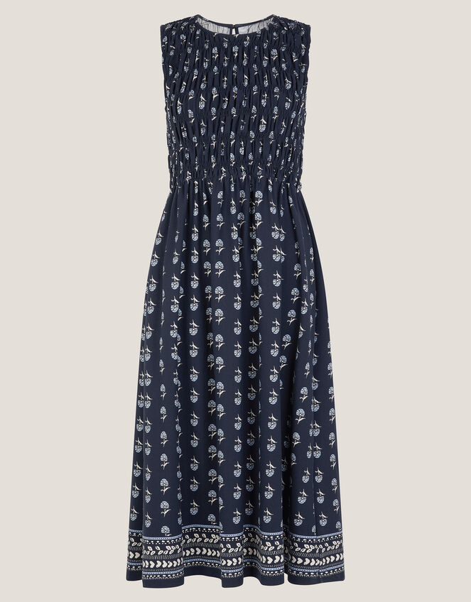 Deniz Sleeveless Floral Midi Dress, Blue (NAVY), large