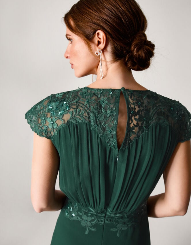 Elodie Lace Chiffon Bridesmaid Dress, Green (DARK GREEN), large