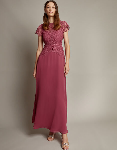 Monica Lace Maxi Dress, DARK PINK, large