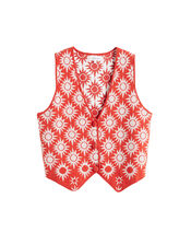 Chinti & Parker Sunflower Waistcoat, RED BRICK, large