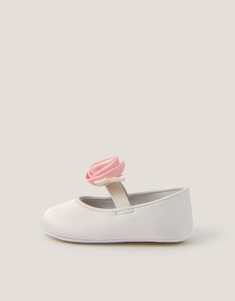 Baby Rosette Booties, Ivory (IVORY), large