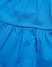 Tiered Rainbow Detail Short Sleeve T-Shirt, Blue (BLUE), large