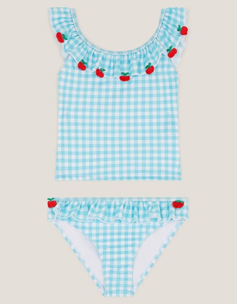 Tomato Gingham Tankini Set , Green (GREEN), large