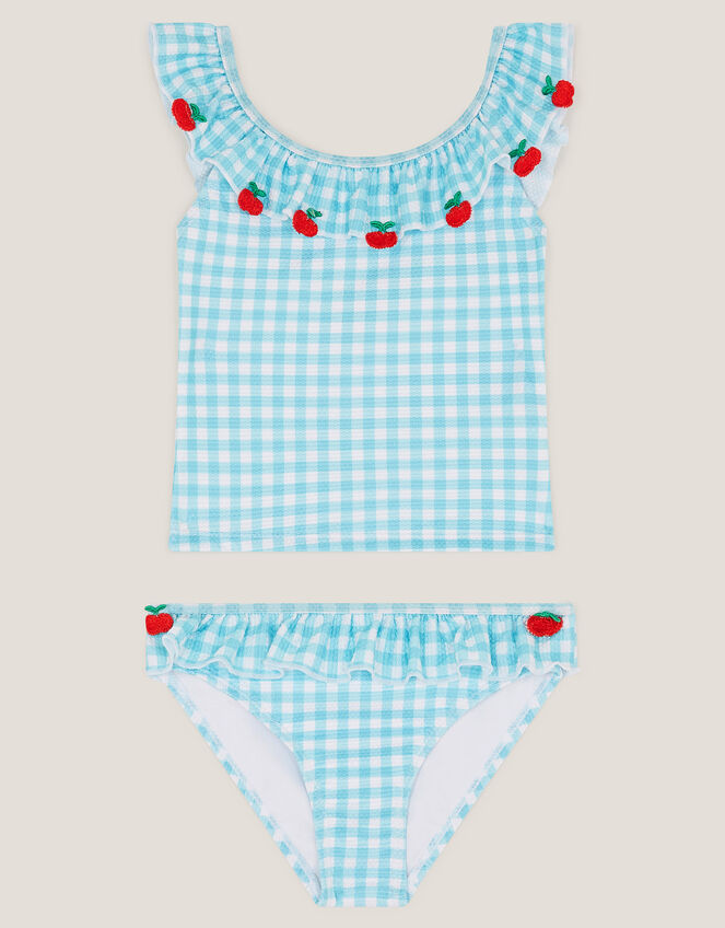 Tomato Gingham Tankini Set , Green (GREEN), large