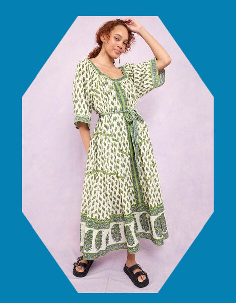 East Harriet Print Dress Green, Green (GREEN), large
