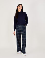 Turtle Neck Loose Jumper with LENZING™ ECOVERO™ , Blue (NAVY), large
