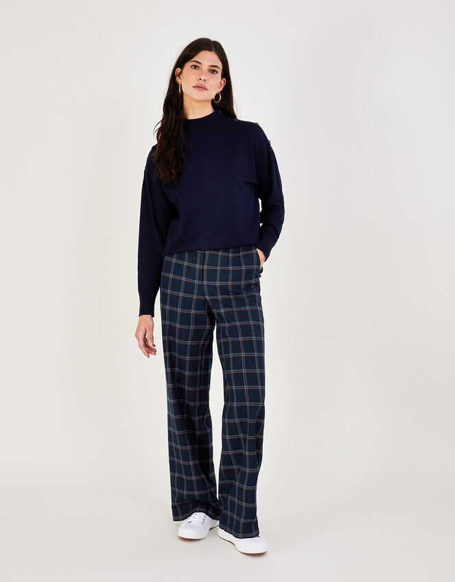 Turtle Neck Loose Jumper with LENZING™ ECOVERO™ , Blue (NAVY), large