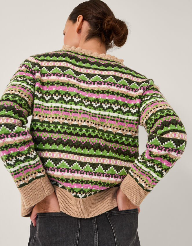 Fira Fair Isle Sweater, Green (GREEN), large