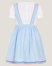 Baby Top & Gingham Pinafore Dress Set, Blue (BLUE), large