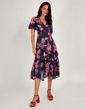 Finn Hanky Hem Dress in Sustainable Viscose, Blue (NAVY), large