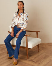 Embroidered Circle Jacket, Ivory (IVORY), large