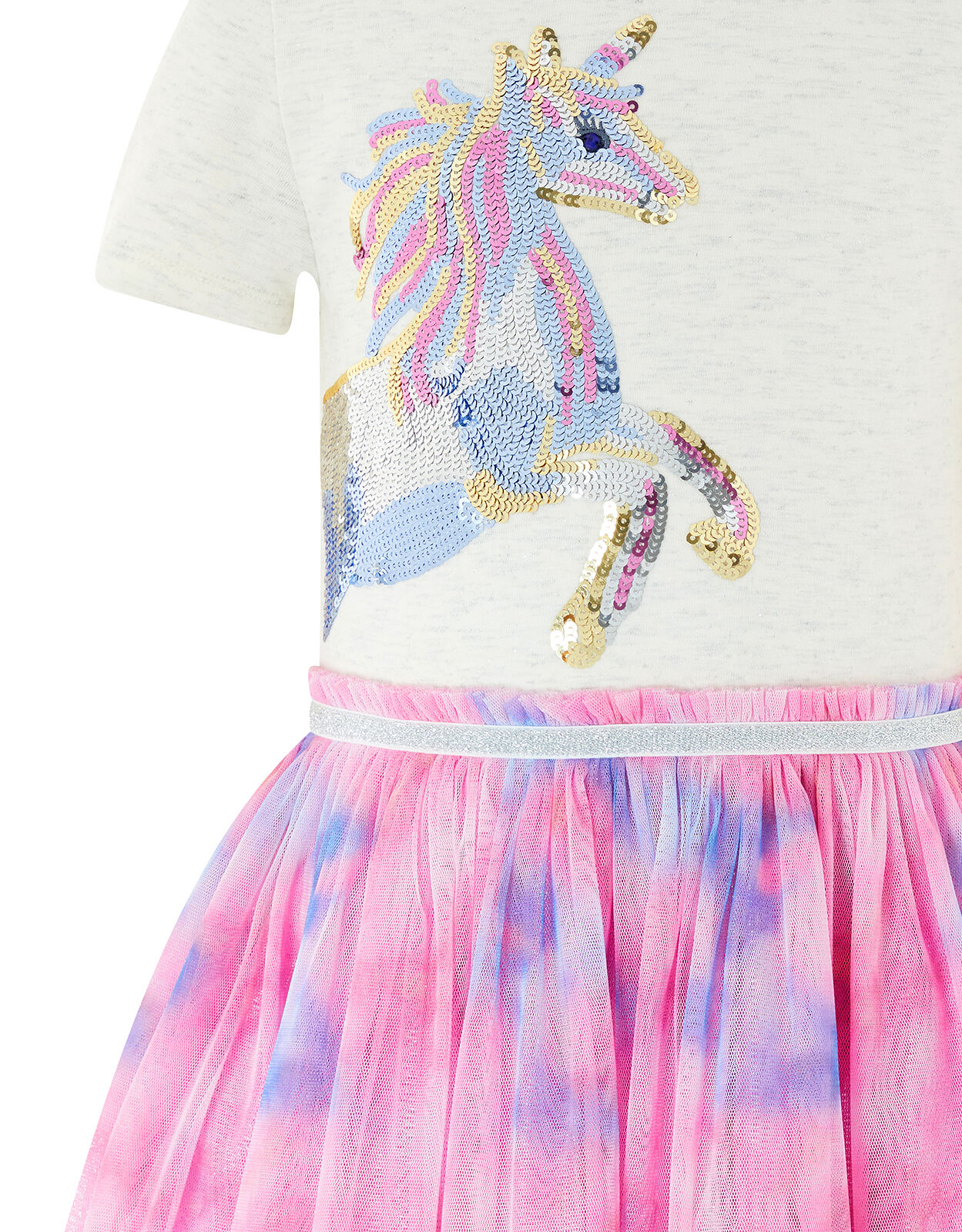 Disco Nina Unicorn Tie Dye Dress Ivory