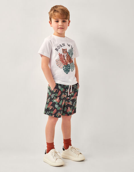 Born Wild Tiger T-Shirt, Blue (NAVY), large