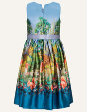 Woodland Satin Print Dress , Multi (MULTI), large
