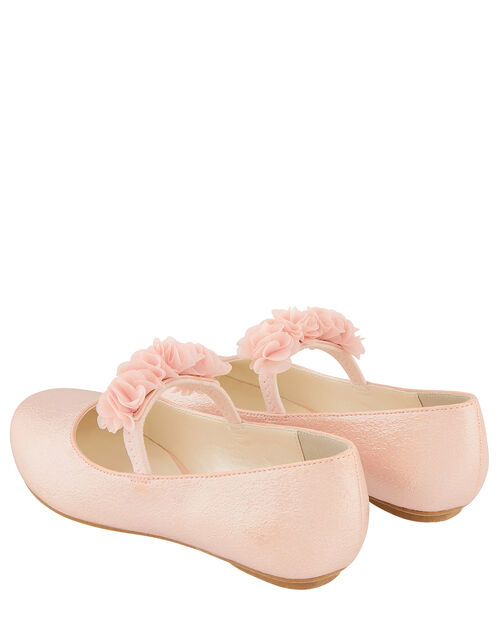 Cynthia Corsage Shimmer Flat Shoes, Pink (PINK), large