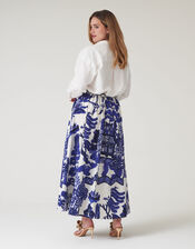 One Hundred Stars Giant Willow Print Maxi Skirt, Blue (BLUE), large