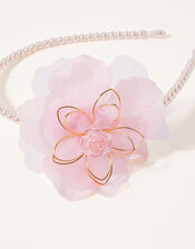 Wire Flower Pearl Headband, , large